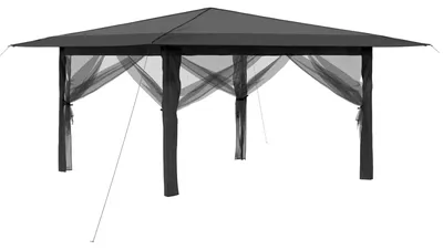 Zdjęcie produktu dla Gazebo z 4 ściankami bocznymi 4 x 4 m Jasnoszary i antracytowy