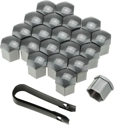 Immagine prodotto di Tappi per bulloni ruota 21 pezzi per dadi con diametro esterno Ø 19 mm grigio SW19