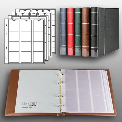 Produktbild von Prophila Collection Münz-Album mit 4 Hüllen für 110 Münzen braun