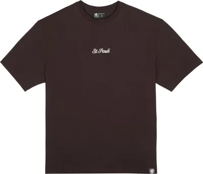 Produktbild von FC St. Pauli T-Shirt Script, Offizieller Fanartikel, Braunes Shirt mit Logo, 100% Baumwolle, kurzärmlig