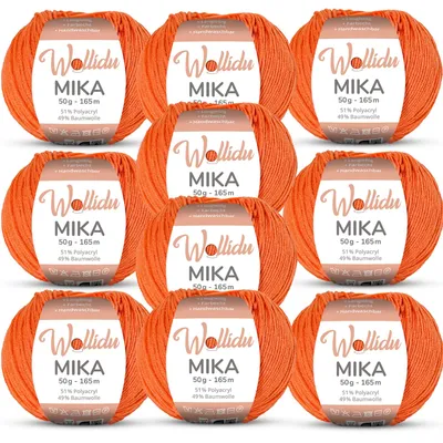 Häkel- und Strickgarn, 10 x 50 g, Orange, Oeko-Tex
