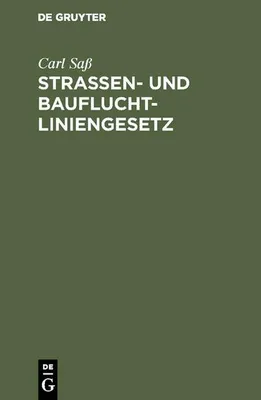 Produktbild von Strassen- und Baufluchtliniengesetz