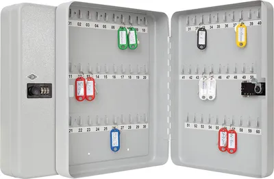 Produktbild von Wedo 102 46037, Stahl, Silber, 60 Haken, Zahlenschloss, 94 x 288 x 370 mm