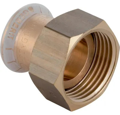 Produktbild von Geberit Übergangsfitting, Mapress Kupfer FKM, Ø22mm × G1", Überwurfmutter, Kupfer, 1 Stk.