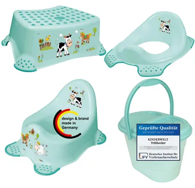 Produktbild von Funny aqua 4er Set Kindertopf + WC Aufsatz + Hocker + Windeleimer