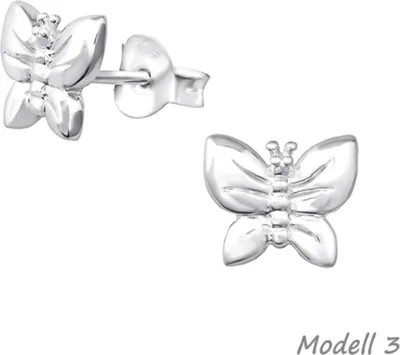 Produktbild von Schmetterling Ohrstecker: 925 Silber Ohrringe für Damen und Mädchen Modell 3
