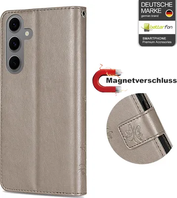 Produktbild von Samsung Galaxy S24 FE Hülle - Handyhülle Wallet Case Flip Cover Tasche Grau