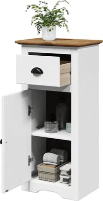 Produktbild von "im " Badschrank BODO Weiß und Braun 44x30x90 cm - Badezimmer CC18266