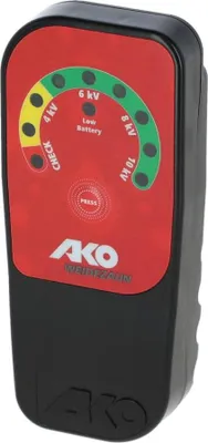 Produktbild von AKO Zaunprüfer mit LED-Anzeige (schwarz/rot, mit 9 Volt Batterie) 442326
