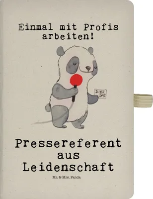 Produktbild von Mr. & Mrs. Panda Skizzenbuch Pressereferent Leidenschaft - Transparent - Geschenk, Notizbuch A5, Spruch, Witzig, Reisetagebuch, Tagebuch, Studium, Journal, Presseagentur