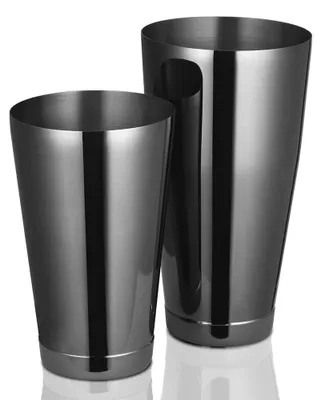 Cocktail Shaker Set, 2-teilig, 28 oz & 18 oz, Edelstahl, schwarz