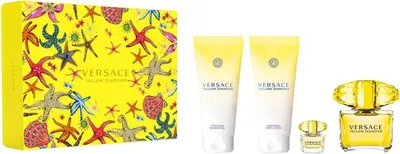 Produktbild von Versace Yellow Diamond Set Eau de Toilette, 90 ml + Körperlotion, 100 ml + Eau de Toilette, 5 ml + Duschgel, 100 ml