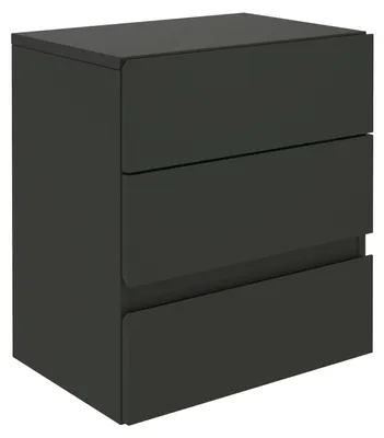 Produktbild von Nachtkommode ANNO Wandregal Nachtschrank hängend mit 3 Schubladen in schwarz