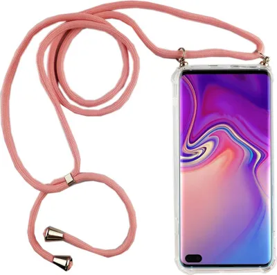 Image de Chaîne pour Samsung Galaxy S10 Plus - Étui pour smartphone avec cordon - Cordon avec étui à porter autour du cou, couleur rose