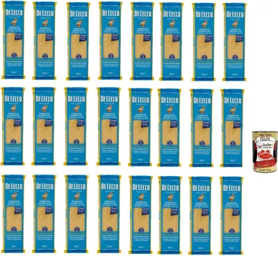 Produktbild von De Cecco Spaghettoni quadrati N°413, 100% Italienisch Pasta Nudeln 24x 500g + Italian Gourmet Polpa 400g