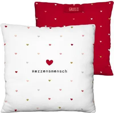Produktbild von Plüschkissen mit Motiv "Herzensmensch"