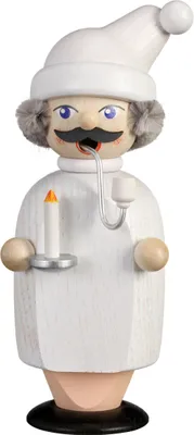 Produktbild von Seiffener Volkskunst Räucherfigur kleiner Geselle Schlafmütze - Größe: ca. 15cm - 12263