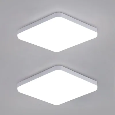 Obrázek produktu pro LED stropní svítidlo, čtvercové, 32 W, 2 kusy, vodotěsné (IP54)