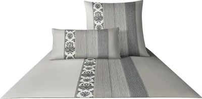 Produktbild von JOOP! Kissenbezug einzeln Mako-Satin Ornament Stripe 4022 Farbe graphit Größe 80/80 cm  AL