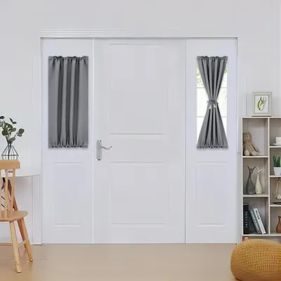 Produktbild von Französische Türvorhänge mit Stangentasche Thermische und Verdunklungsvorhang Vorhänge Türen Glasfenster Küchen Terrassentüren Privatsphäre Fenstervorhang 1 Stück 61x102cm