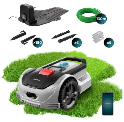 Obrázek produktu pro Cecotec Rasenmähroboter mit App Conga Grasshopper 500. Digitaler Brushlessmotor, Flächen von 500 m², maximale Steigung von 27...