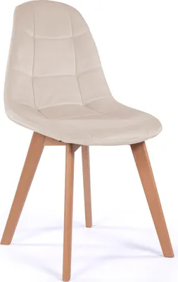 Produktbild von NEW HOME Stuhl VEGAS Esszimmerstuhl im skandinavischen Stil - beige - moderne Samt Velours Möbel