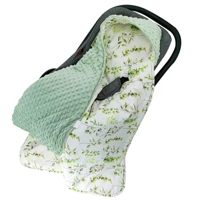 Produktbild von Kuscheldecke für babys,Kinderwagendecke Fußsäck, Einschlagdecke für Babyschale und Autositz, 90x90CM,Grün