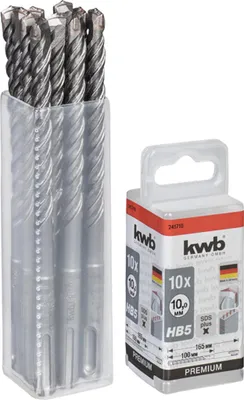 Produktbild von KWB HB5 SDS Plus Hammerbohrer, 165/100 mm, Ø 10 mm, 10 Stück