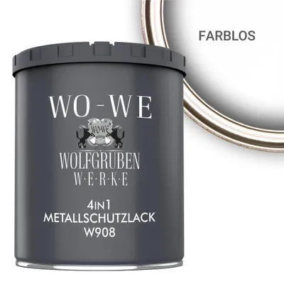 Produktbild von Metallschutzlack 4in1 Metalllack Metallfarbe Metallschutzfarbe W908 Farblos - 750ml