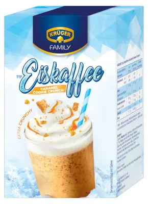 Krüger Eiskaffee Caramel Crunch Getränkepulver 10x15g Packung 150g