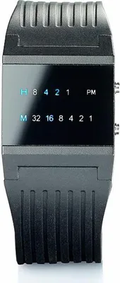 Produktbild von St. Leonhard LED Binär Herrenuhr blaue LED Armbanduhr Uhr Binäruhr Herrenarmbanduhr