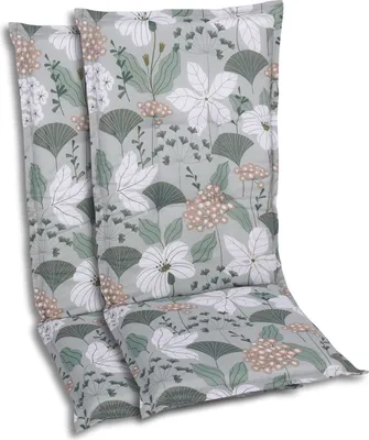 Produktbild von GO-DE Textil, Sesselauflage Hochlehner, 2er-Set, Farbe: grün, Maße ca.: 120 cm x 50 cm x 6 cm