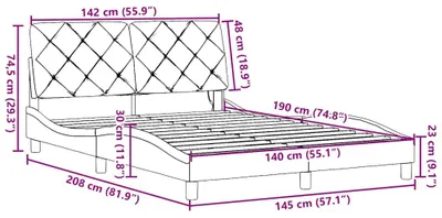Obrázok produktu pre vidaXL Rám postele s LED bez matraca svetlosivá 140x190 cm látka