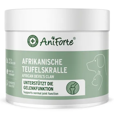 Produktbild von AniForte Afrikanische Teufelskralle Pulver für Hunde & Katzen 250g -  Gelenkpulver zur Unterstützung der Agilität & Gelenkfunktion, Sehnen & Bänder