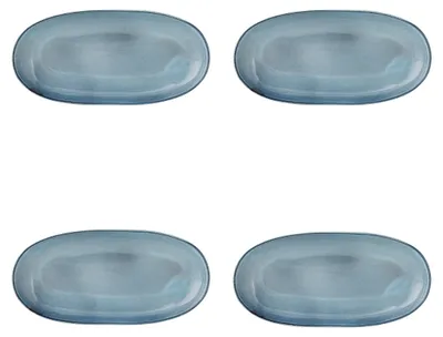 Produktbild von Bloomingville 4er Set Servierplatte Blau SANDRINE Steingut