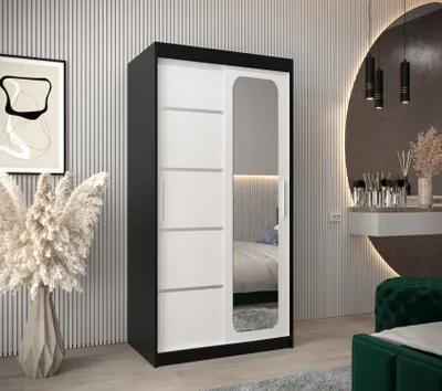 Obrázok produktu pre Zrkadlová skriňa DONICELA 3 - 100 cm, čierna / biela