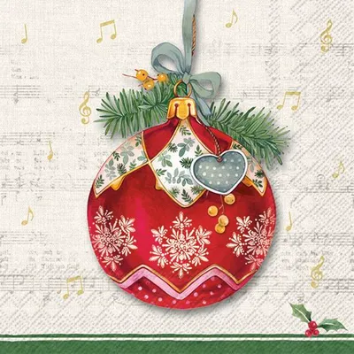 Produktbild von CHRISTMAS BAUBLE Cream Lunch-Servietten L1016360