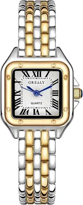 Produktbild von Damenuhr Rechteckige, Damen Analog Quarz Uhr mit Metallarmband,Kleine Uhren Einfache Business Klassische Armbanduhr Lässig Quarzuhr Kleideruhr Elegant