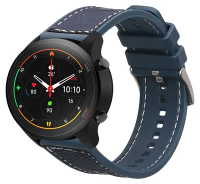 Produktbild von kwmobile Armband kompatibel mit Xiaomi Mi Watch Color Sport / S1 Active Band - Aus Nylon und Silikon - Fitnesstracker Sportarmband Dunkelblau -