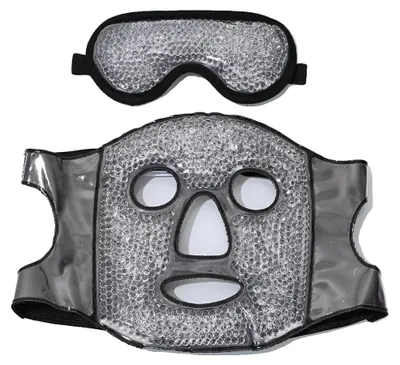 Immagine prodotto di Maschera per gli occhi a copertura totale, terapia del freddo e del caldo, riduce le occhiaie, nera-2