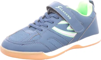 Produktbild von Sneakers Kinder-Sportschuh-Indoorschuh-Hallenschuh Blau-Weiß-Grün, Farbe:blau, EU Größe:39