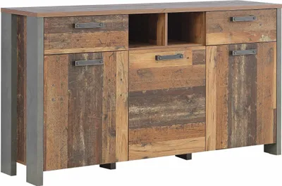 Produktbild von Sideboard CLIF 3 Türen 2 Schubladen Optik: Old Wood Vintage von Forte
