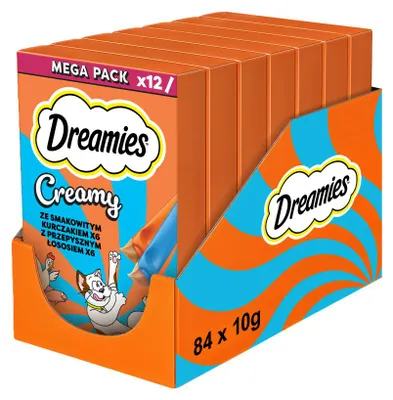 Produktbild von Dreamies Cremige Katzenleckerlis (7 x 120 g) mit Huhn und Lachs