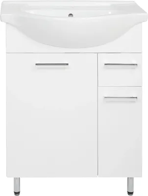 Produktbild von VBChome Badezimmerset 67x86x44 cm mit Keramikwaschbecken, Unterschrank mit Zwei Türen und Schublade – Traditioneller Stil