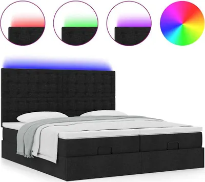 Obrázok produktu pre Osmanský rám postele s matracmi čierna 160x200 cm látka