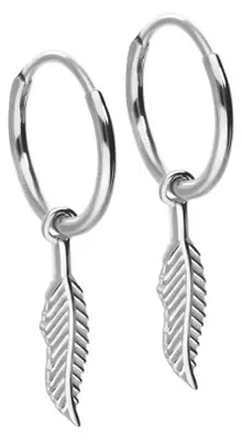 Produktbild von Chirurgenstahl Ohrclicker Creolen FEDER Silber Innendurchmesser: 8 mm