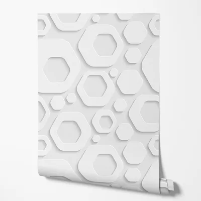 Produktbild von Selbstklebende Tapete Möbelfolie 3D Hexagon Weiß Modern Wandtapete Wohnzimmer Schlafzimmer Flur Minimalistisch Geometrisch Struktur Optik Skandinavisch 10m x 0,5m