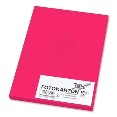 Produktbild von Folia 614/50 23, Pink, A4 (210 x 297 mm), Einfarbig, 300 g/m², 50 Blätter, Deutschland