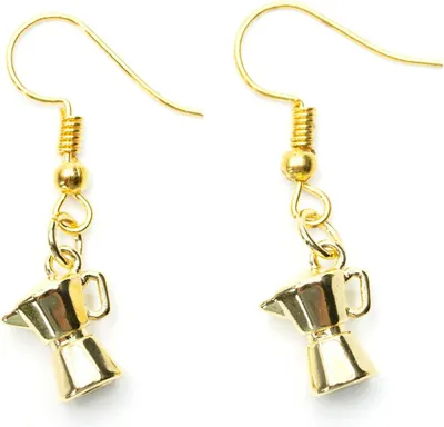 Produktbild von Espressokannen Ohrringe Miniblings Hänger Kaffekanne Cafe Mokka gold
