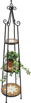 Immagine prodotto di DanDiBo scaffale fiori mosaico rotondo 140 cm scala fiori 12009 portafiori colonna porta piante grande